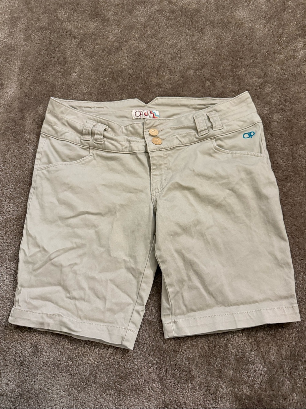 OP Women's High Waist Shorts - Light Beige size 13